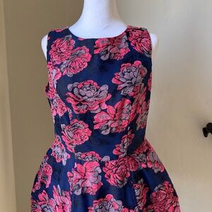 Topshop Floral Jacquard Fit & Flare Dress - Size 8